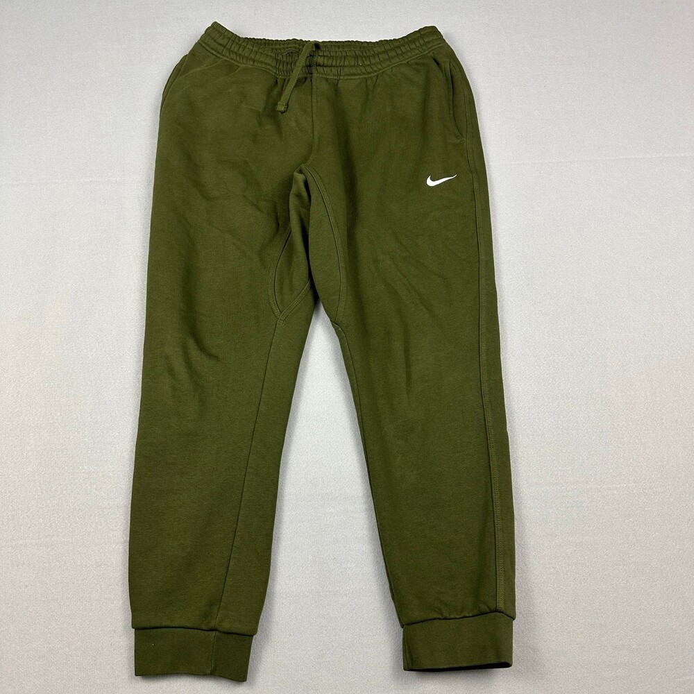 Nike Pants Men Large Olive Solid Jogger Tapered Swoosh Embroidery Drawstring L